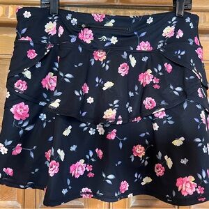 Ideology Tennis Pickleball Ruffled Skort Black Activewear Size XL